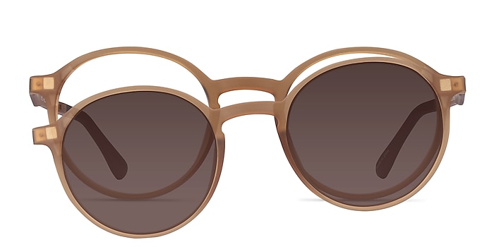 Hill Clip-On Clear Brown Plastique Montures de lunettes de vue d'EyeBuyDirect