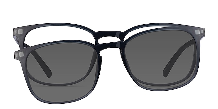Stroll Clip-On Gray Plastic Eyeglass Frames from EyeBuyDirect