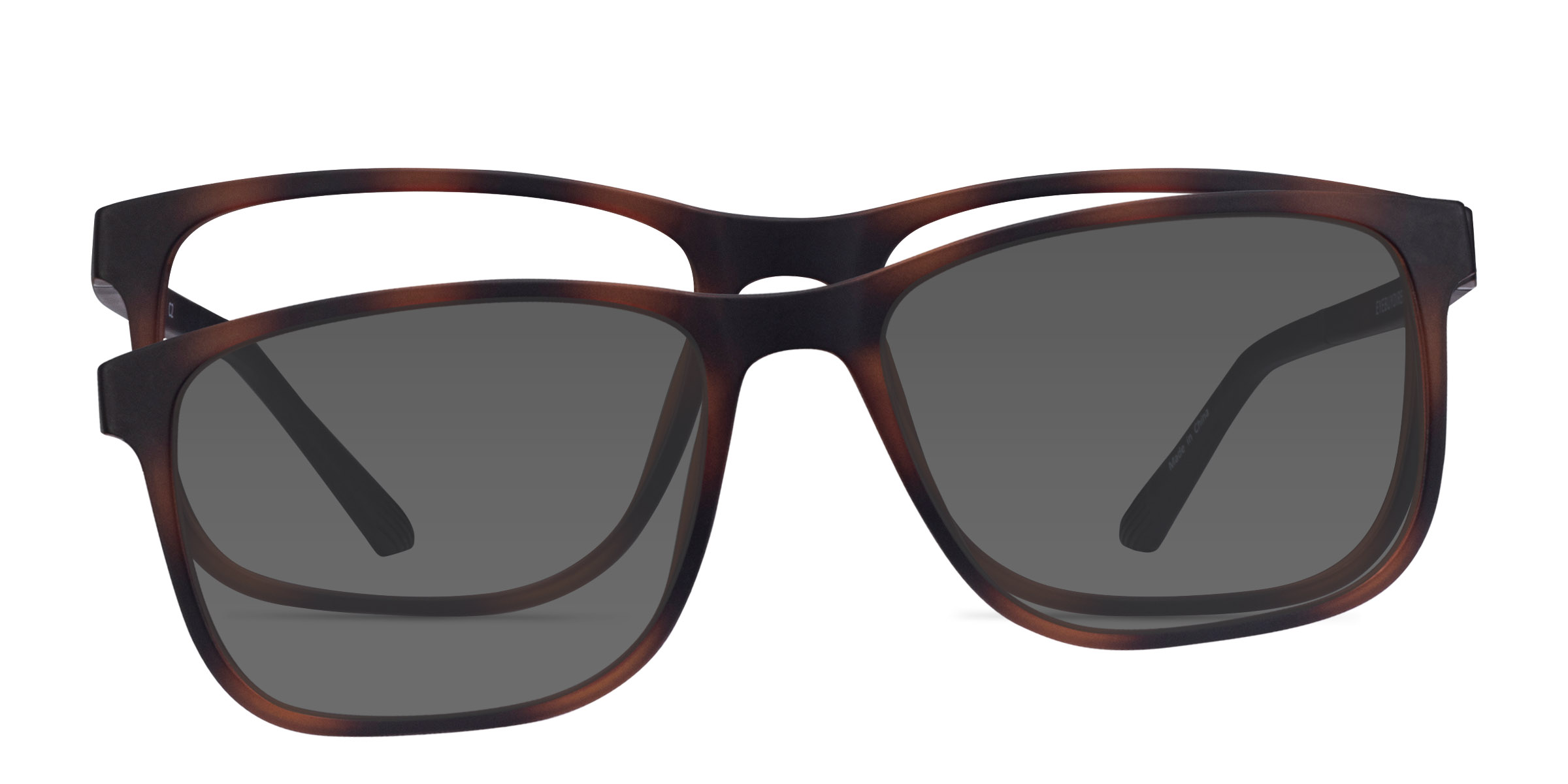 Impetus Clip-On Rectangle Tortoise Glasses for Men | Eyebuydirect Canada