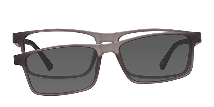 Historic Clip-On Gray Plastic Eyeglass Frames from EyeBuyDirect