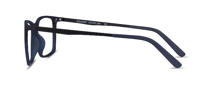 Vermont Clip-On Navy Metal Eyeglass Frames from EyeBuyDirect