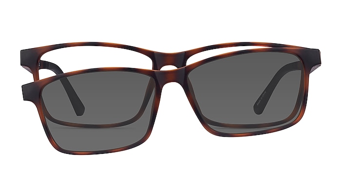 Ascutney Clip-On Tortoise Plastic Eyeglass Frames from EyeBuyDirect