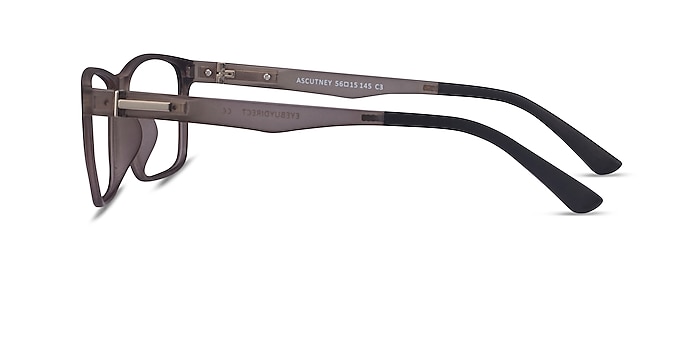 Ascutney Clip-On Gray Plastic Eyeglass Frames from EyeBuyDirect