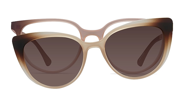 Avenida Clip-On Crear Brown  Plastic Eyeglass Frames from EyeBuyDirect