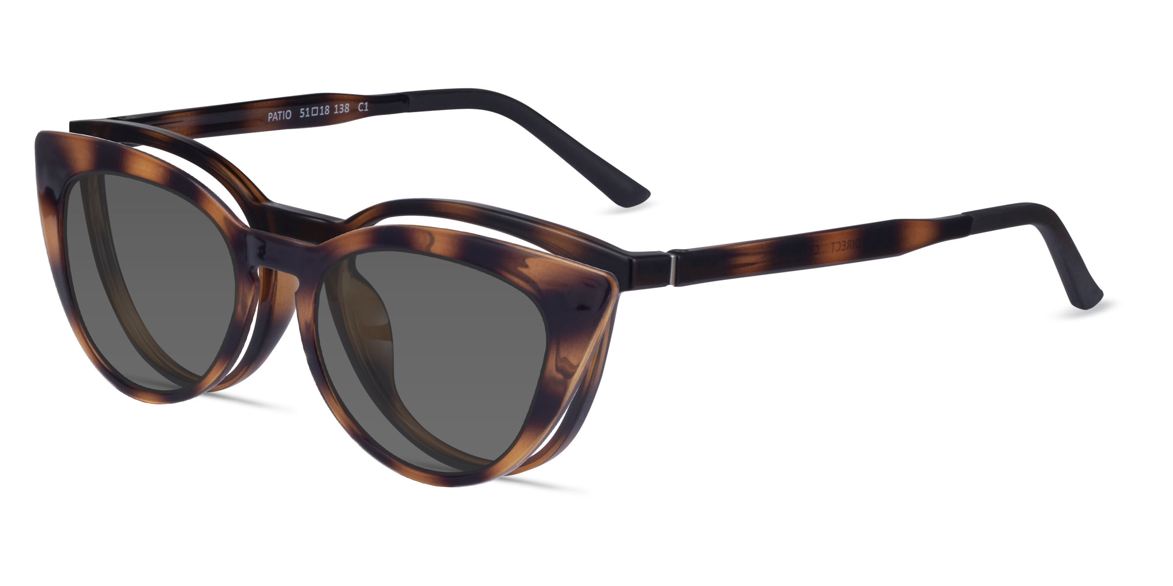 Patio Clip-On Cat Eye Tortoise Glasses for Women | Eyebuydirect