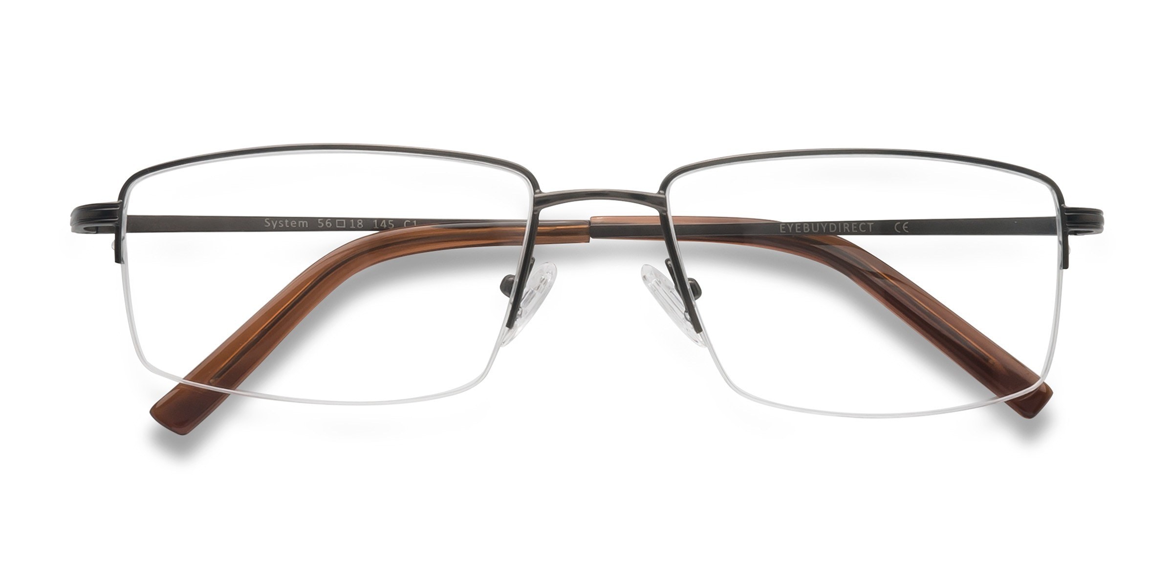 System Rectangle Gunmetal Glasses for Men | Eyebuydirect Canada