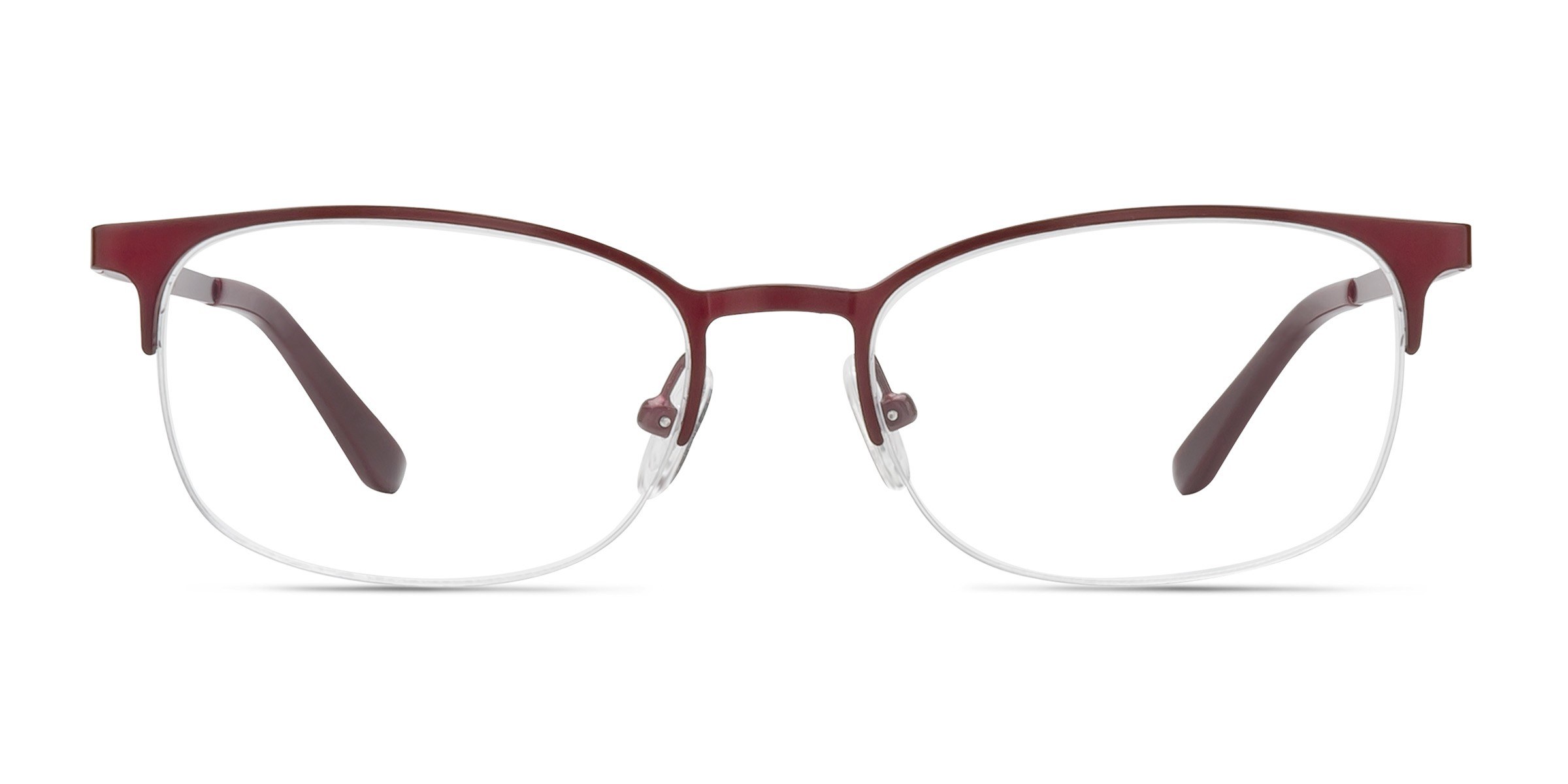 Rectangle Burgundy Semi Rimless Eyeglasses Eyebuydirect Canada