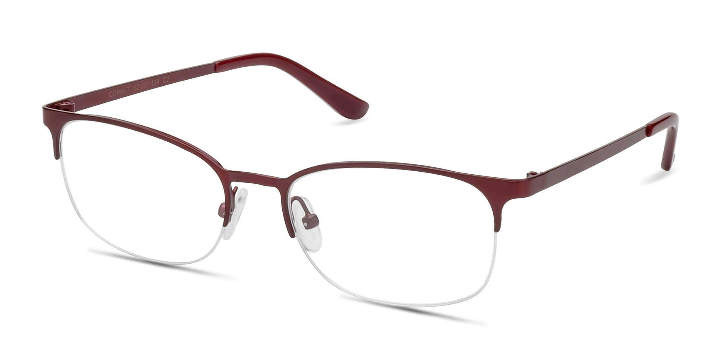 Rectangle Burgundy Semi Rimless Eyeglasses Eyebuydirect Canada