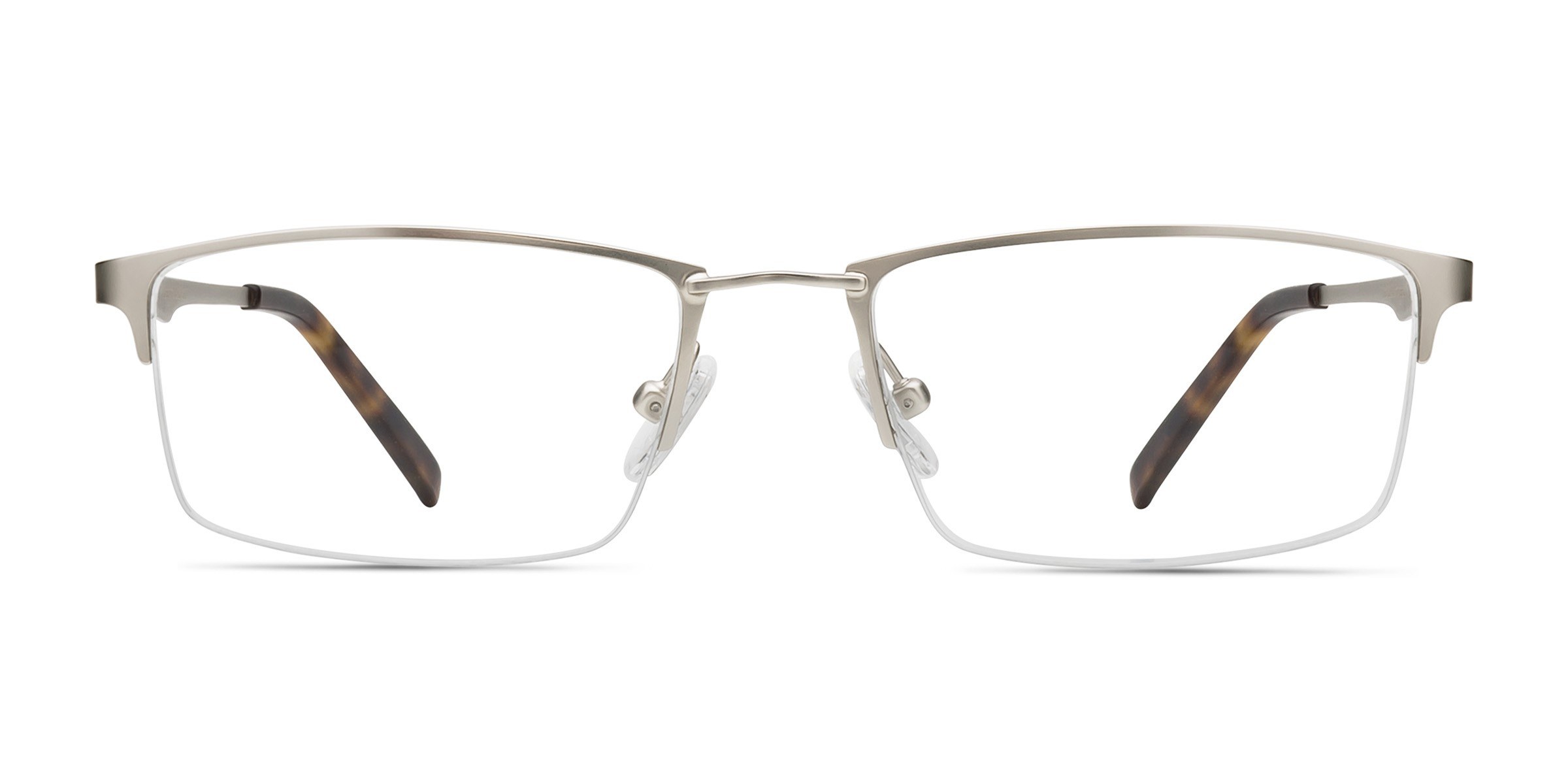 Furox Rectangle Silver Semi Rimless Eyeglasses | Eyebuydirect