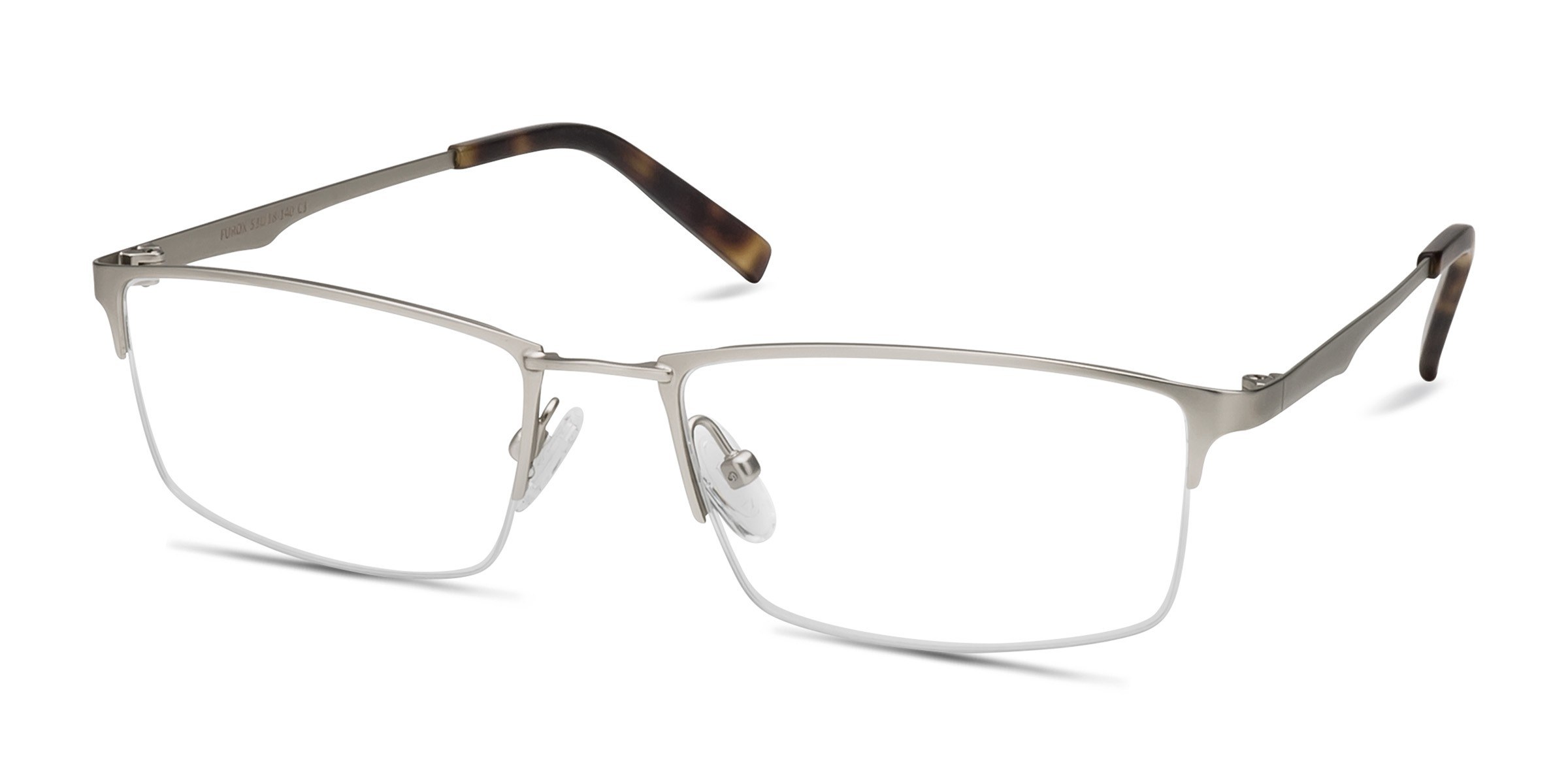 Furox Rectangle Silver Semi Rimless Eyeglasses Eyebuydirect 9150