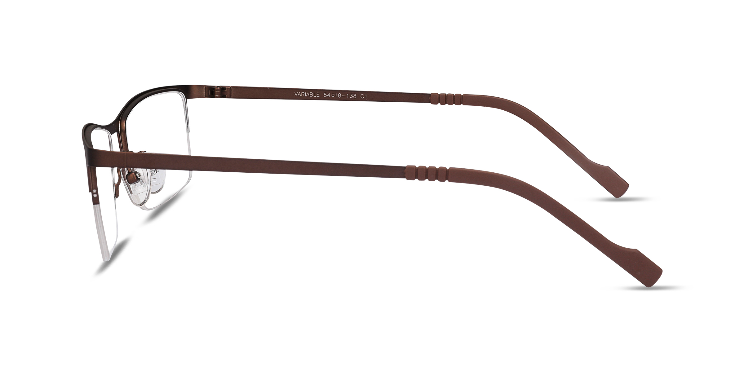 Rectangular Rimless Brown Glasses Variable Rectangle Brown Semi Rimless Eyeglasses | Eyebuydirect