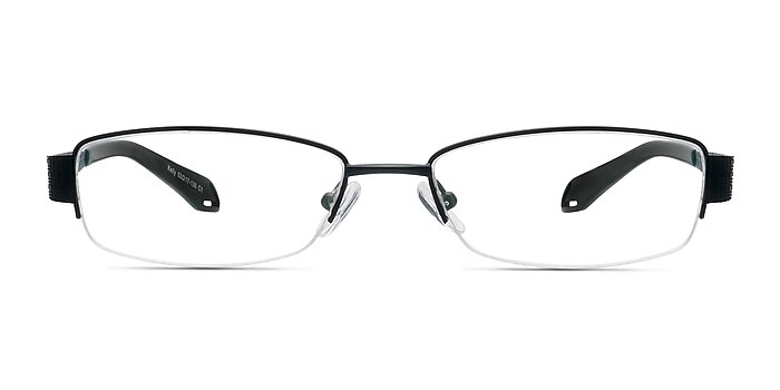 Kelly Matte Black Metal Eyeglass Frames from EyeBuyDirect