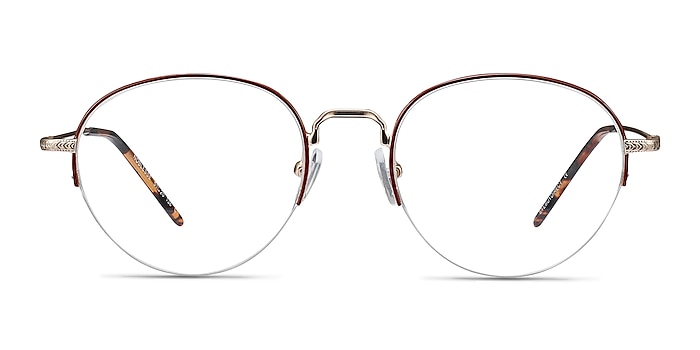 Noblesse Red Metal Eyeglass Frames from EyeBuyDirect