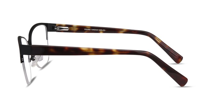 Feline Noir Acetate-metal Montures de lunettes de vue d'EyeBuyDirect