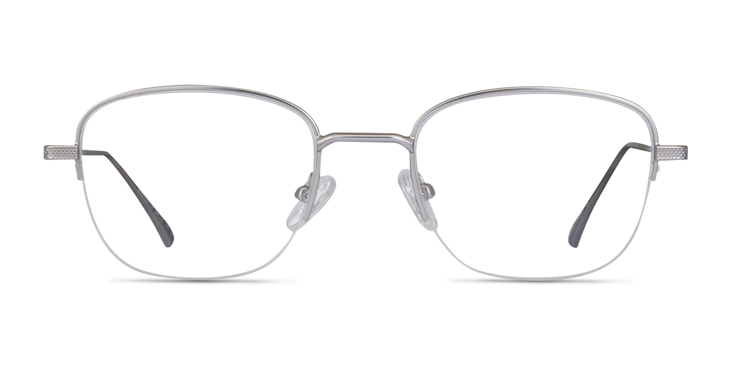 Navigator Rectangle Silver Semi Rimless Eyeglasses Eyebuydirect 