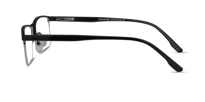 Singapore Matte Black Metal Eyeglass Frames from EyeBuyDirect