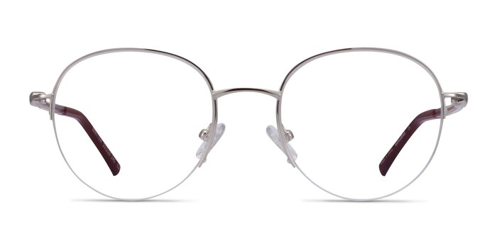 Written Silver Red Metal Eyeglass Frames from EyeBuyDirect