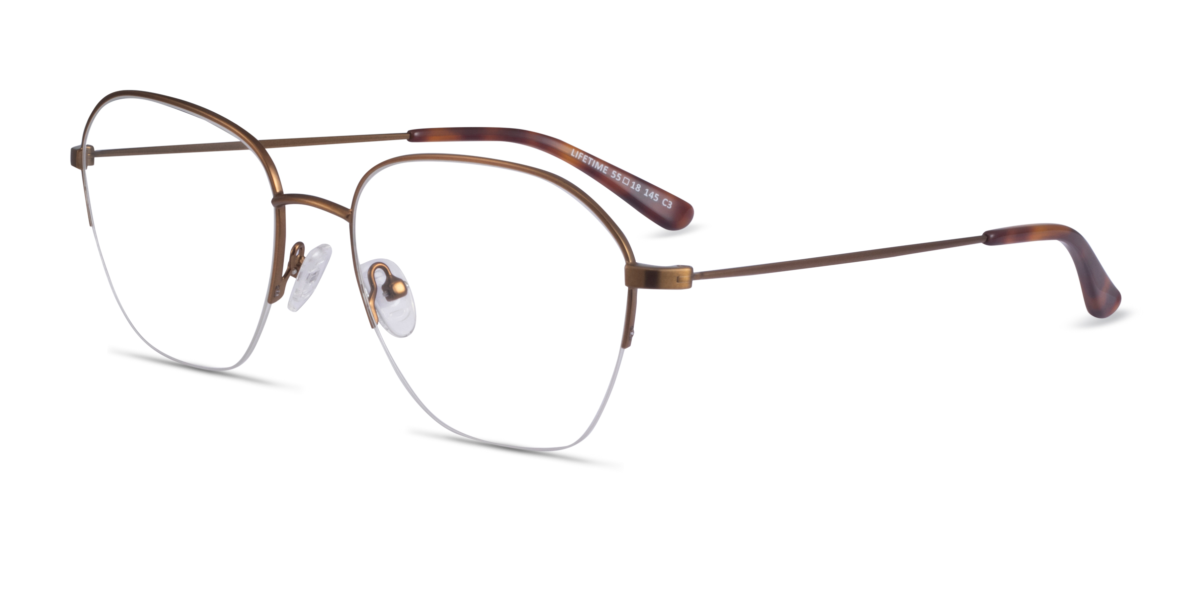 Lifetime Geometric Bronze Semi Rimless Eyeglasses Eyebuydirect Canada
