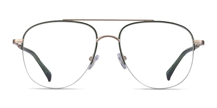 Universe Green Gold Metal Eyeglass Frames from EyeBuyDirect