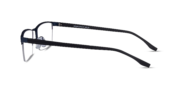 Ceylan Navy Black Metal Eyeglass Frames from EyeBuyDirect