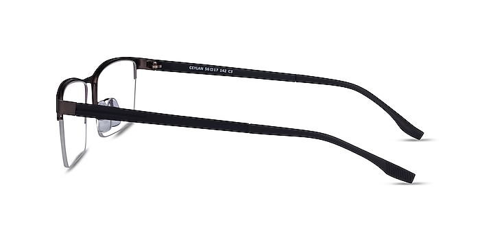 Ceylan Gunmetal Black Métal Montures de lunettes de vue d'EyeBuyDirect
