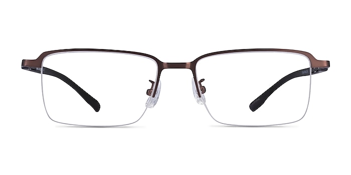 Nine Coffee Black Metal Eyeglass Frames from EyeBuyDirect