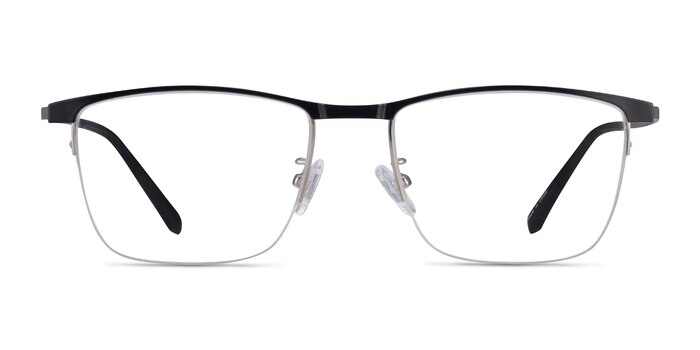 Shawn Black Silver Métal Montures de lunettes de vue d'EyeBuyDirect