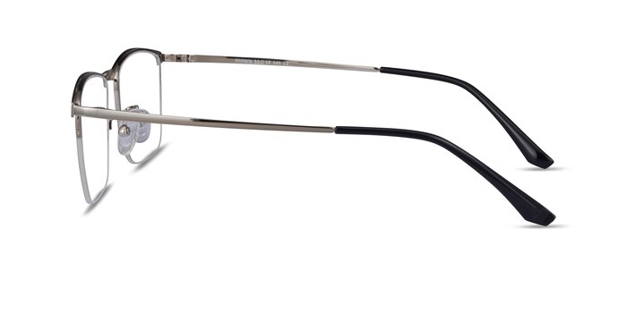 Shawn Black Silver Metal Eyeglass Frames from EyeBuyDirect