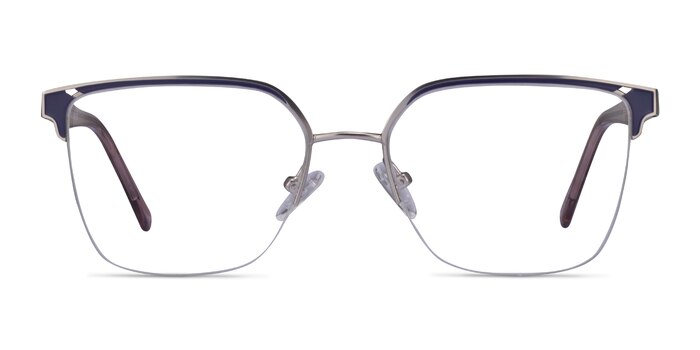 Piccadilly Silver Dark Blue Acétate Montures de lunettes de vue d'EyeBuyDirect