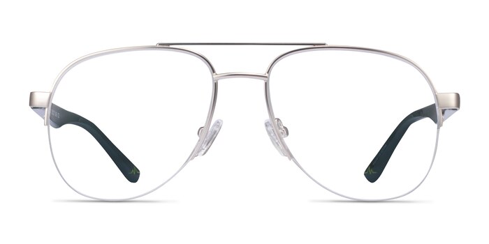 Hydroflux Silver Metal Eyeglass Frames from EyeBuyDirect