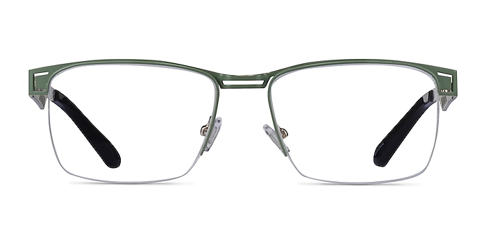 Taxi Green Silver Black Metal Eyeglass Frames from EyeBuyDirect