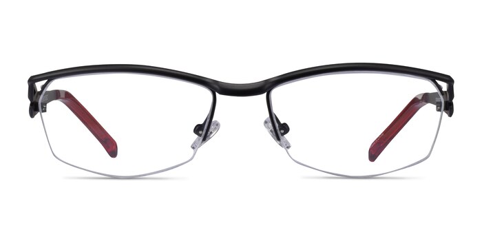 Tech Black Red Métal Montures de lunettes de vue d'EyeBuyDirect