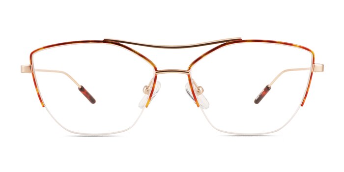 Aida Tortoise Rose Gold Métal Montures de lunettes de vue d'EyeBuyDirect