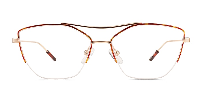 Aida Tortoise Rose Gold Metal Eyeglass Frames from EyeBuyDirect