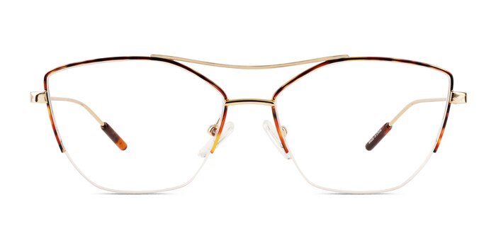 Aida Tortoise Shiny Gold Metal Eyeglass Frames from EyeBuyDirect