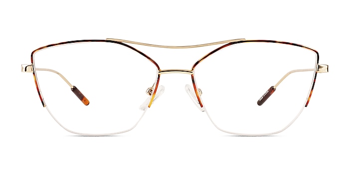 Aida Tortoise Shiny Gold Métal Montures de lunettes de vue d'EyeBuyDirect