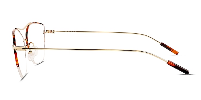 Aida Tortoise Shiny Gold Métal Montures de lunettes de vue d'EyeBuyDirect