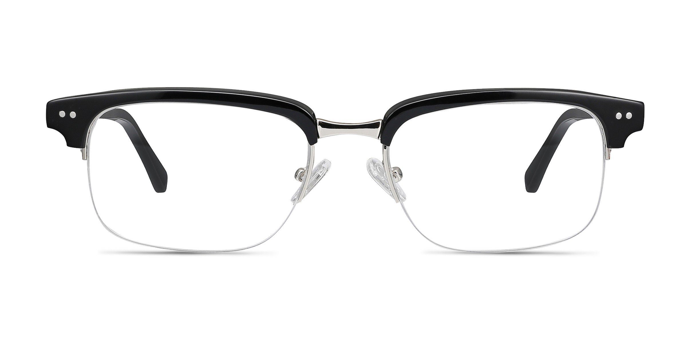 Kurma Rectangle Black Semi Rimless Eyeglasses | Eyebuydirect