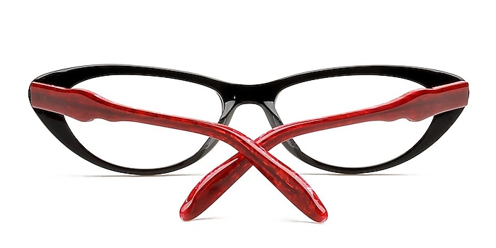 Black/Red Zlynka -  Colorful Acetate Eyeglasses