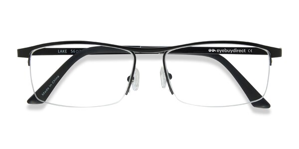 Lake prescription eyeglasses (Black) - 18121 - Eyeglasses Lake is a semi-rimless. minimalist frame overflowi sku 18121