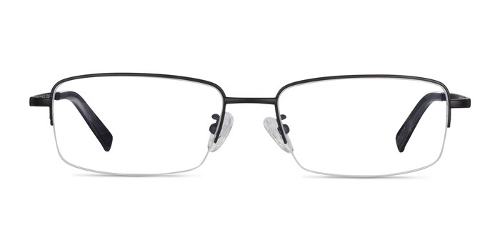 Remington Rectangle Black Semi Rimless Eyeglasses | Eyebuydirect