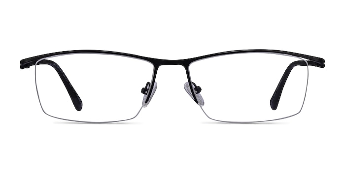 Destination Matte Black Titanium Eyeglass Frames from EyeBuyDirect
