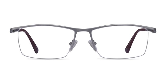 Destination Matte Silver Titanium Eyeglass Frames from EyeBuyDirect
