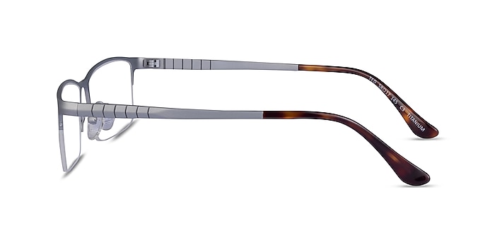 Ted Matte Silver Titanium Eyeglass Frames from EyeBuyDirect