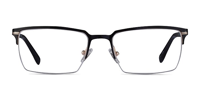 Sycamore Black Gold Titanium Eyeglass Frames from EyeBuyDirect