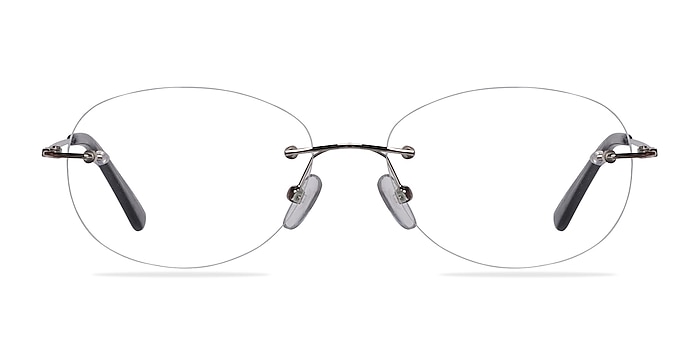 Pompano Silver Metal Eyeglass Frames from EyeBuyDirect