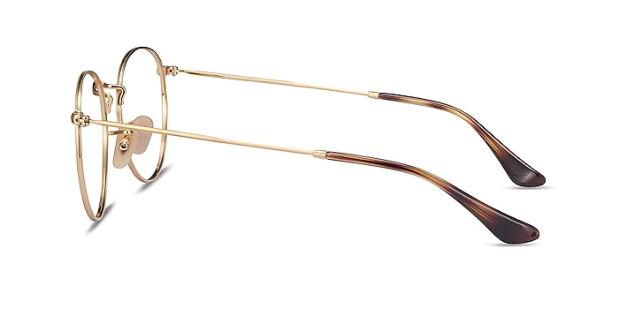 Ray-Ban RB3447V Round Tortoise & Gold Metal Eyeglass Frames from EyeBuyDirect