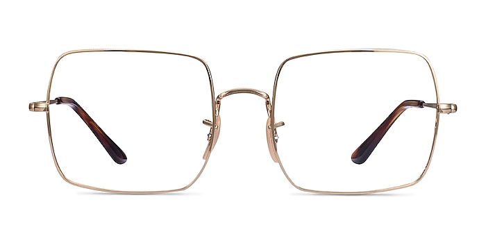 Ray-Ban Square Doré Métal Montures de lunettes de vue d'EyeBuyDirect