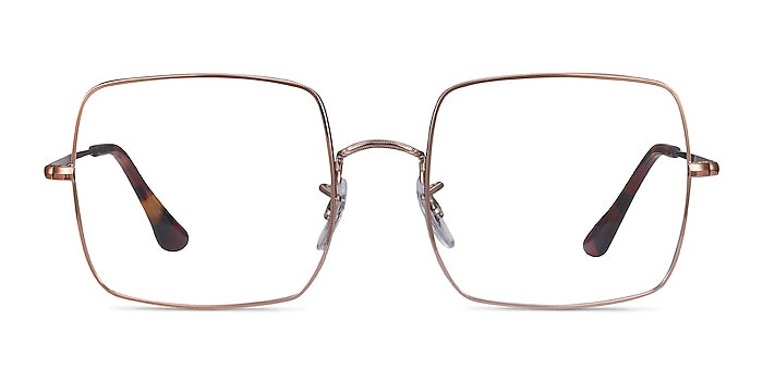 Ray-Ban Square Bronze Metal Eyeglass Frames from EyeBuyDirect