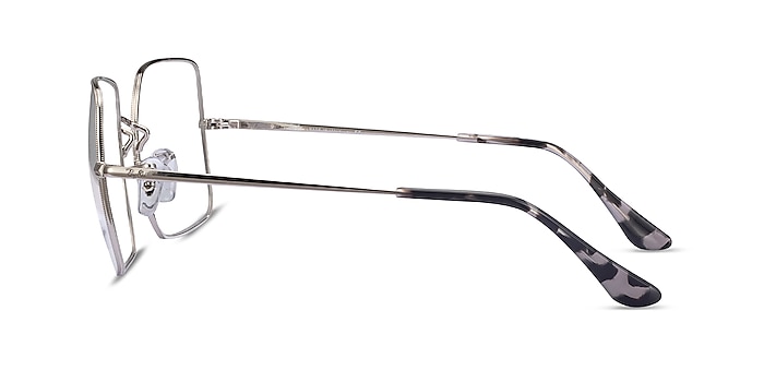Ray-Ban Square Silver Metal Eyeglass Frames from EyeBuyDirect